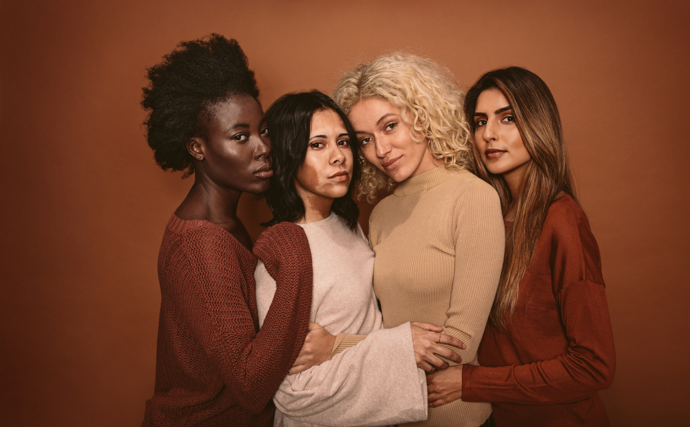 Group of Beautiful Female Friends Standing Together